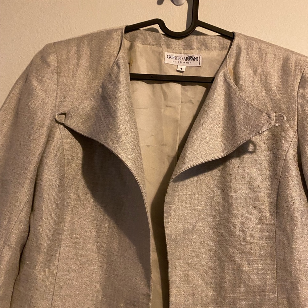 Giorgio Armani Silver Highneck Blazer - Picture 6 of 9
